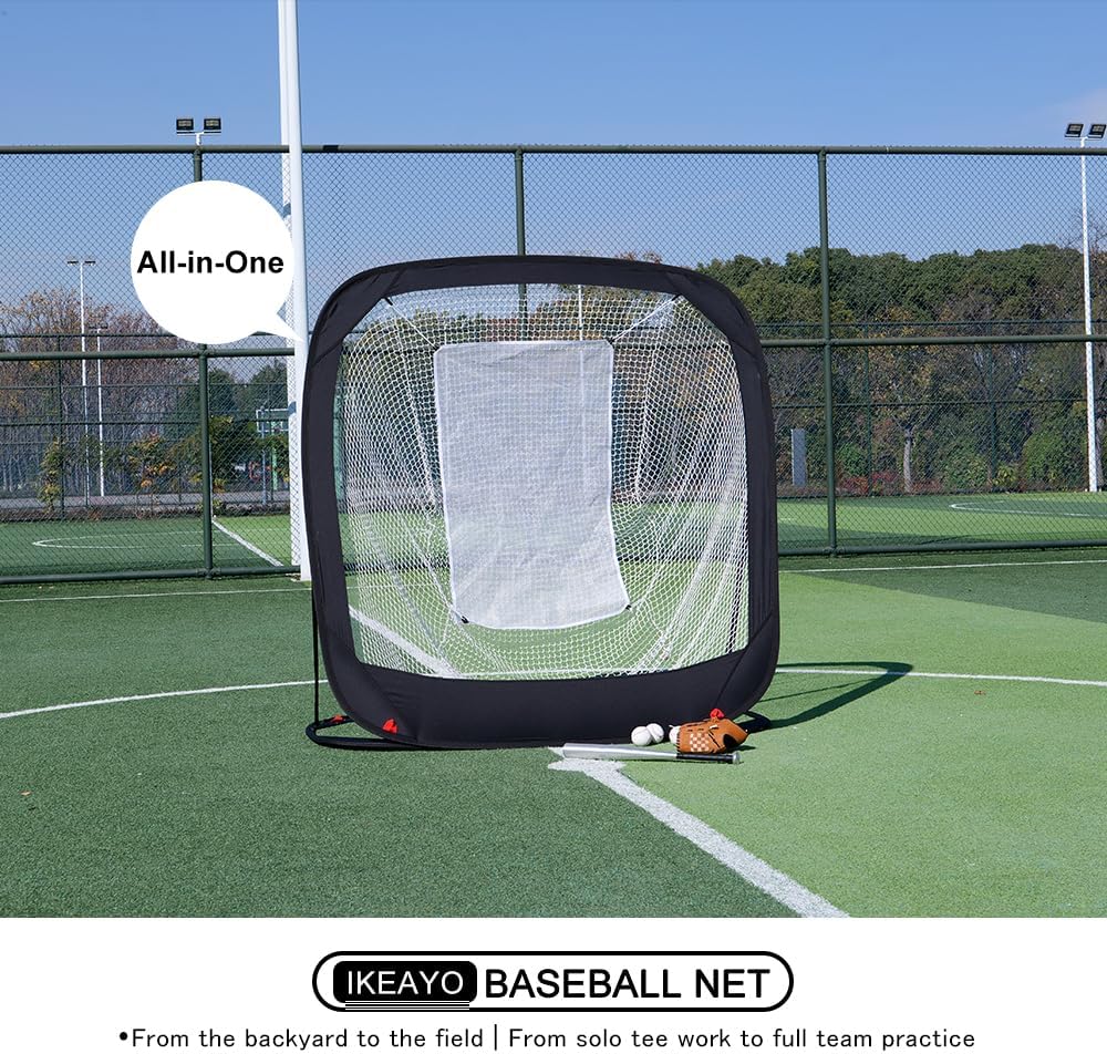 Soomloom IKEAYO Baseball and Softball Net Portable Training Equipment Ball Stop Barrier Throwing Protection Net for Backyard Indoor Outdoor Hitting Batting Pitching Practice