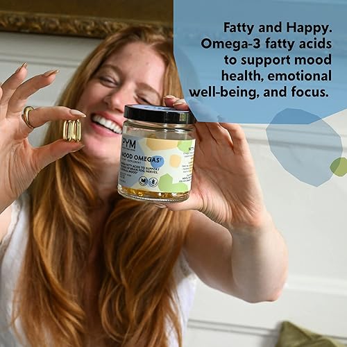 Miniatura 8 de Suplemento omega-3 de PYM para el estado de ánimo y el apoyo emocional (60 unidades)  Ácidos grasos omega-3, DHA, EPA y vitamina E  Sin OMG, sin