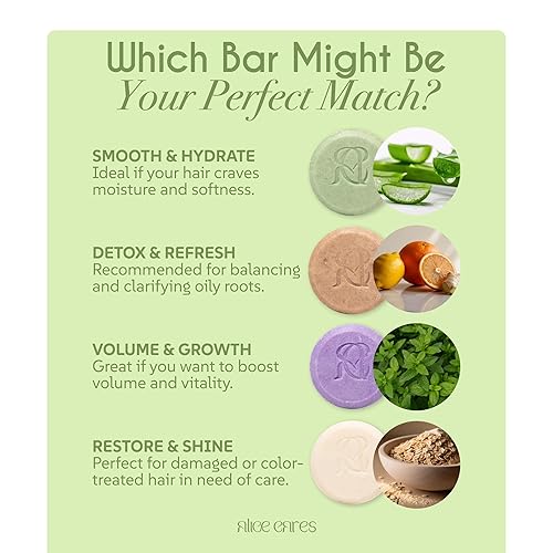 Miniatura 7 de Barra de champú Smooth & Hydrate, pH equilibrado, vegano, sin sulfato, sin parabenos, extracto de té verde, aloe vera y aceite de jojoba, barra de