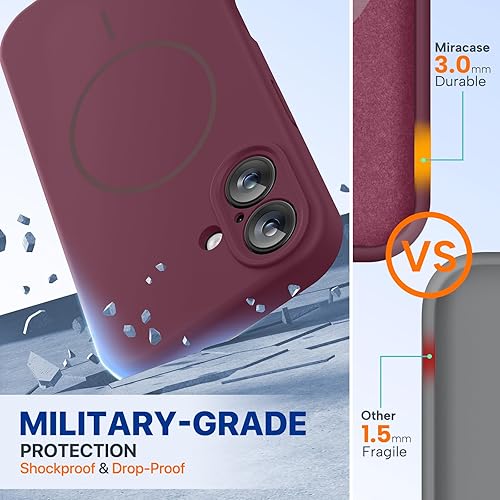 Miniatura 1558 de Miracase - Funda diseñada para iPhone 11 con protector de pantalla, funda de goma de silicona líquida, protección total contra caídas y a prueba