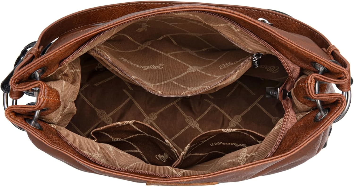 Wrangler Hobo Bags for Women Vegan Leather Top Handle Shoulder Purses and Handbags - Image 5
