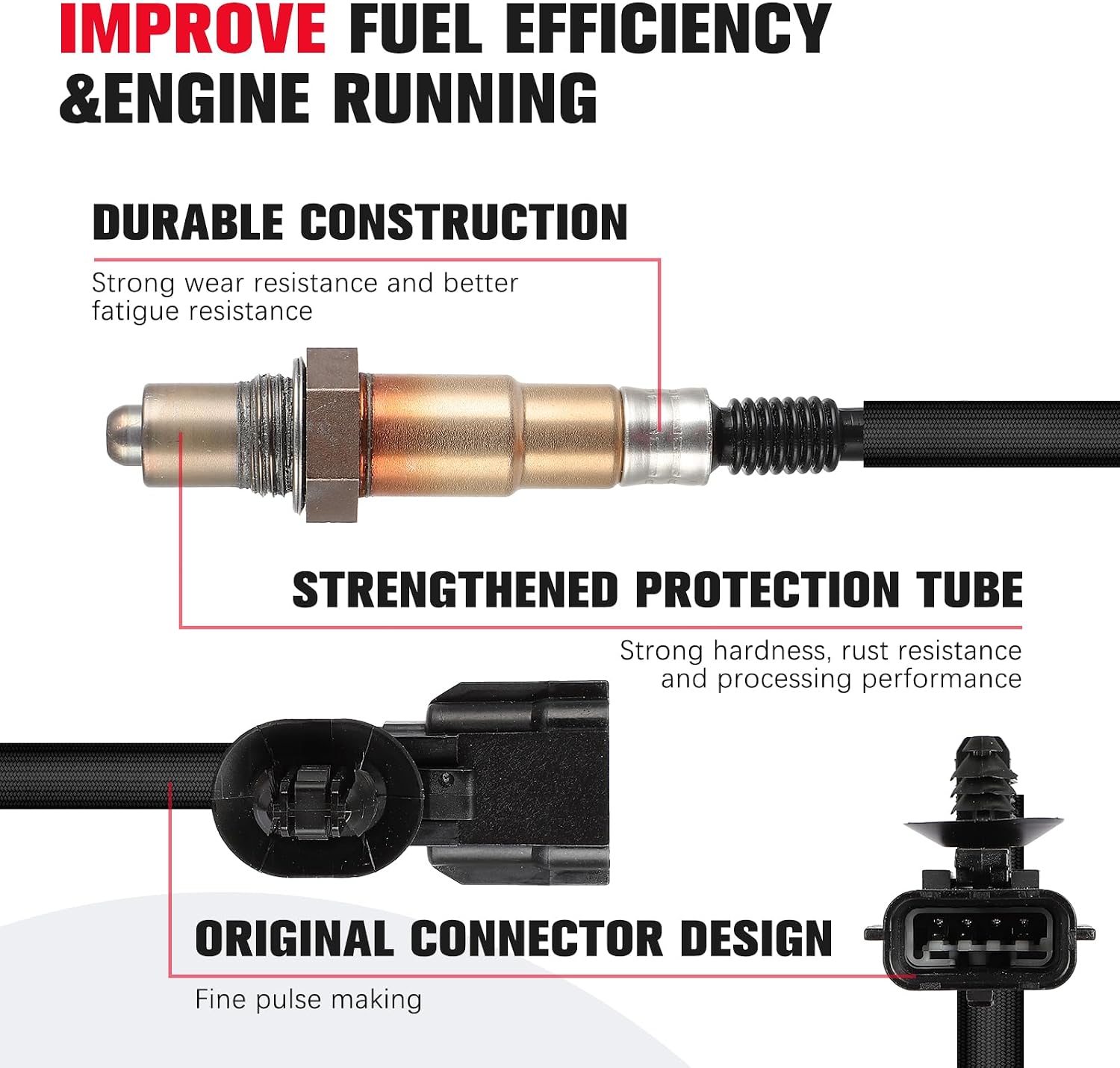Downstream Oxygen Sensor for Nissan Frontier 2013-2019 4.0L, for Nissan for Rogue 2014-2020 2.5L, for Infiniti QX60 2014-2017 | O2 Sensor 234-4906 Replacement