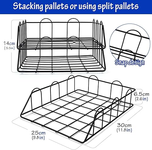 Miniatura 6 de Bandeja de papel apilable, organizador de escritorio multifuncional de 2 niveles, bandeja de letras de metal, organizador de escritorio para
