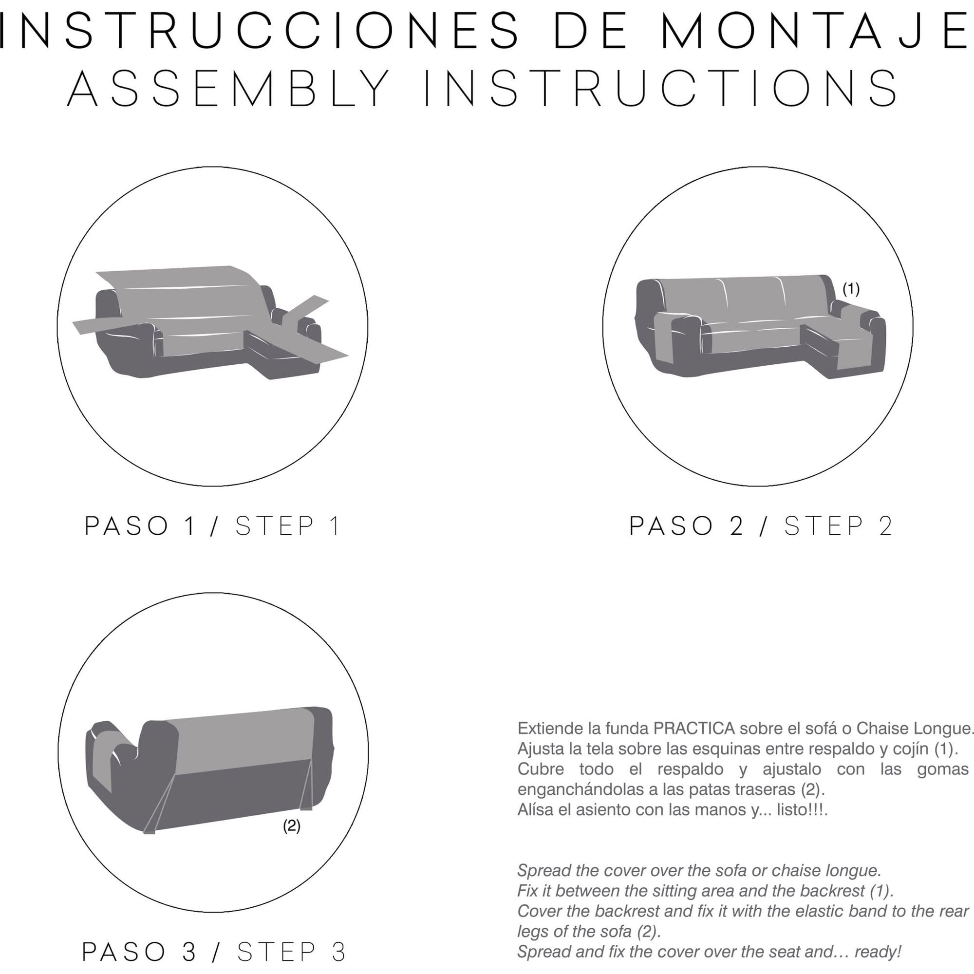 ECOMMERC3 | Funda Sofá Chaiselong Extra Derecha Acolchada y Antideslizante – Funda Sofá Chaiselongue Turquesa Protección Completa, Confort y Estilo en Diseño Ajustable y Lavable