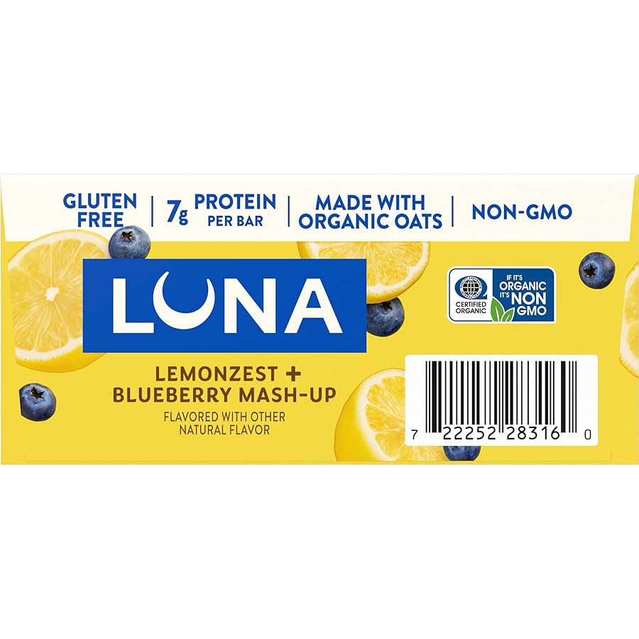 LUNA Bar - Mash-Ups LemonZest + Blueberry Flavor - Gluten Free Snack Bars - Non-GMO - Protein Bars - Made with Organic Oats (15 Pack) - image 12