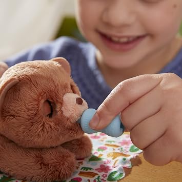 FurReal Newborns Bear Interactive Animatronic Plush Toy: Electronic Pet with Sound Effects and Closing Eyes, for Kids Ages 4 and Up, Multicolor