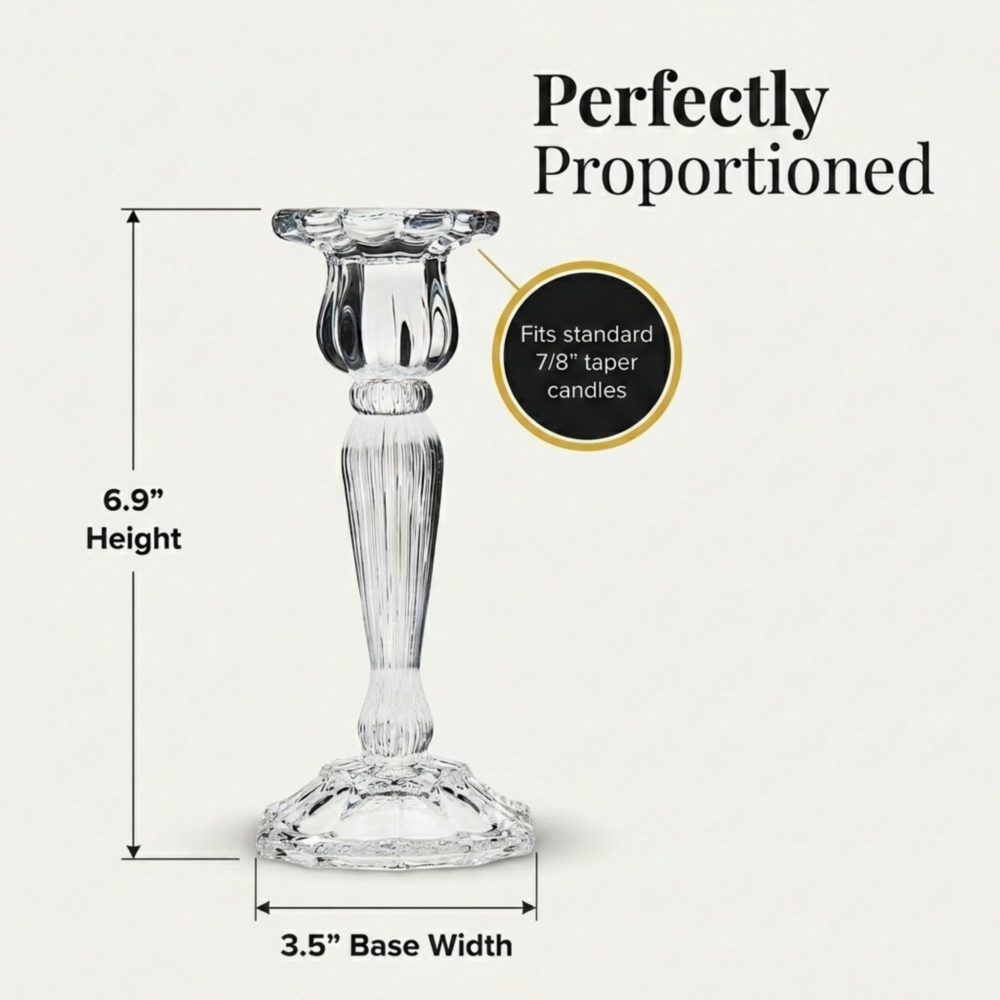 Amazon.com: Godinger Candlestick Set of 2, Crystal Candlesticks, 7
