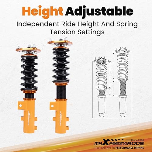 Miniatura 4 de maXpeedingrods Coilovers para Kia Optima 2011 2012 2013 2014 2015, altura ajustable coilovers suspensión kit Strut, conjunto completo amortiguador