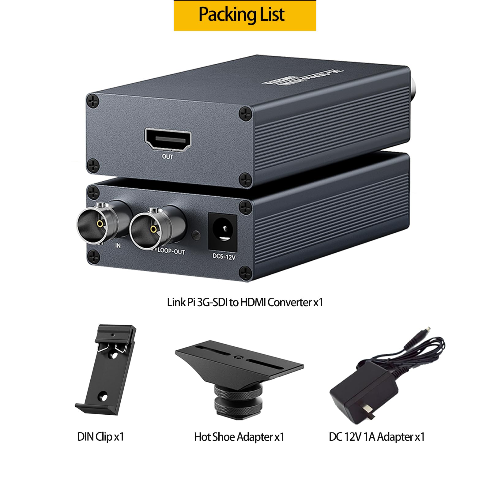 Konwerter Link Pi 3G SDI na HDMI, wejście 3G SDI Loop wyjście HDMI 1.3, poziom B 1080p HD, do aparatów fotograficznych SDI dekoder Box SDI Matrix HDMI Encoder Projektor SDI monitor (SET4)