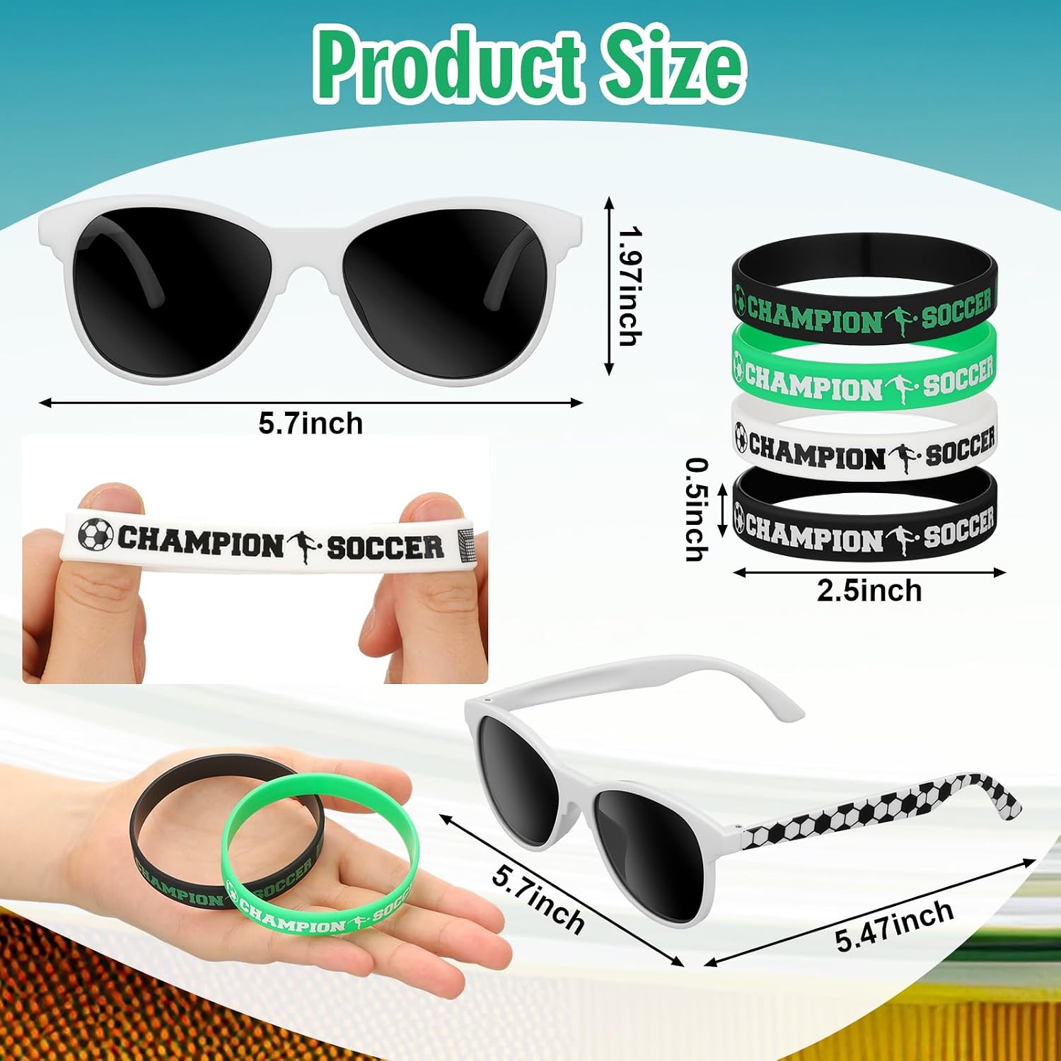 Soulchen Sport Gifts Bulk Men Sunglasses and Silicone Bracelet Sport Team Gift for Party Decor Goodie Bag Fillers
