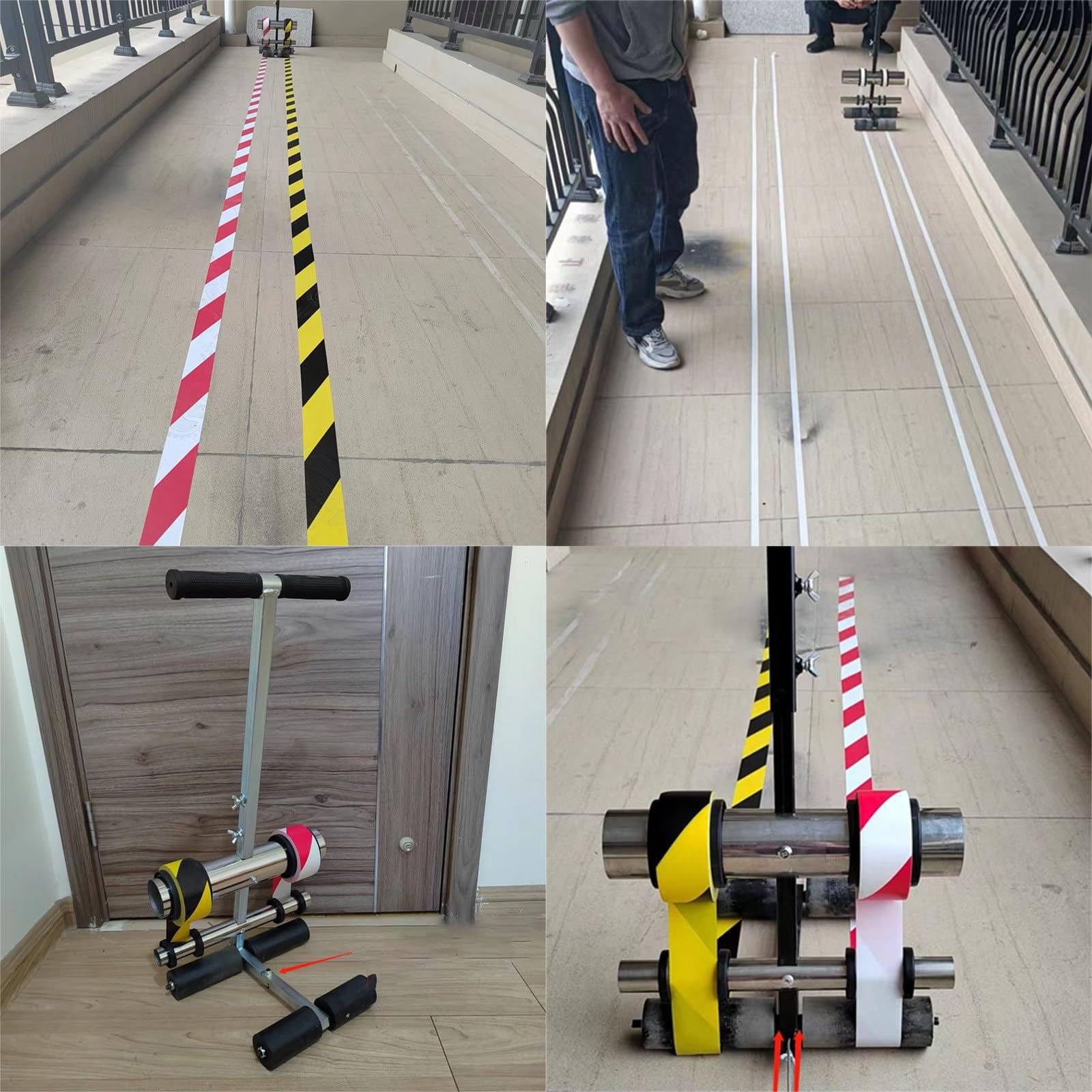 Máquina de marcado de cinta, aplicador manual de cinta de suelo con kit de círculo de dibujo, kit de marcado de cancha de baloncesto, para entrada, garaje, parque de pelotas, máquina de cinta
