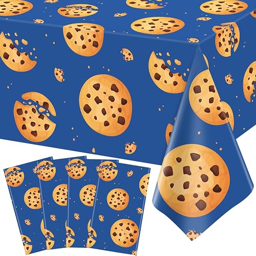 4 Pack Cookie Birthday Party Tablecloth Chocolate Chip Cookies Theme