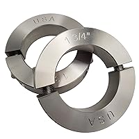 Vista 33 de Diámetro de orificio de 2.00 pulgadas - Abrazadera de dos piezas de collar de eje - Acero inoxidable 303 (paquete de 1)