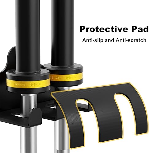 Miniatura 4 de Colgador de Barra Olímpica, Estante de Barra de Gimnasio para Garaje, Estante de Montaje Vertical para Barras, Recubierto en Polvo Negro, Accesorio