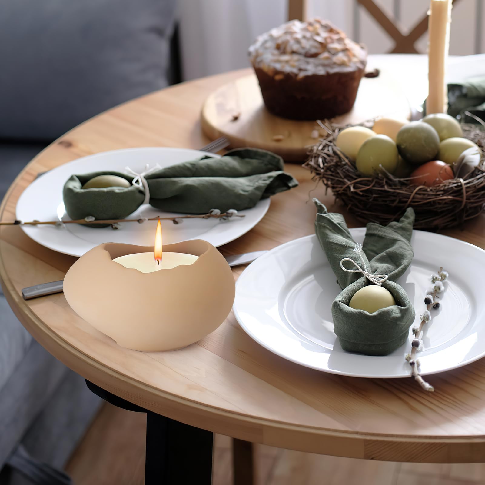 2er-Set Ostereierbecher Aus Silikon – DIY-Gießformen Für Osterdeko, Perfekt Für Gips Oder Kerzen