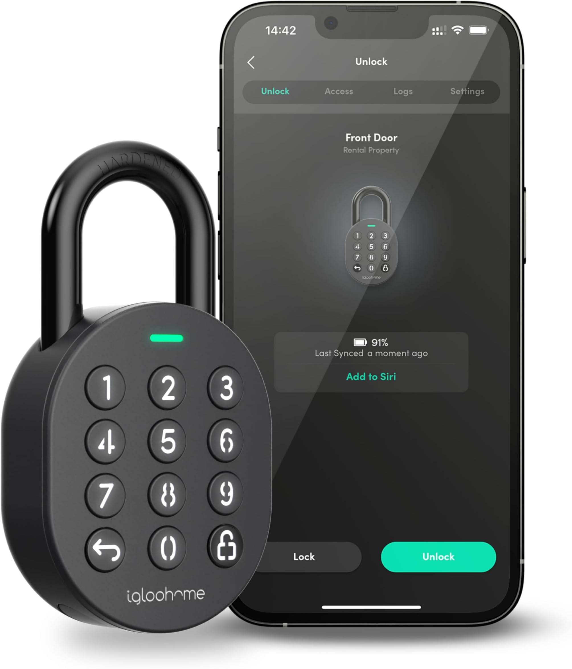 Igloohome Smart Padlock with Silicone Cover Kit (for Indoor Use) โ Smart Lock, No WiFi Needed, Grant Remote Access via Bluetooth, Pin Codes & App (Android/iOS) โ Lock for Gate, Bike & Locker
