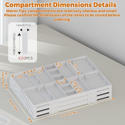 Miniatura 5 de Organizador de cajones de 3 niveles, organizador de cajones de basura expandible, organizador de suministros de oficina inteligente, organizador