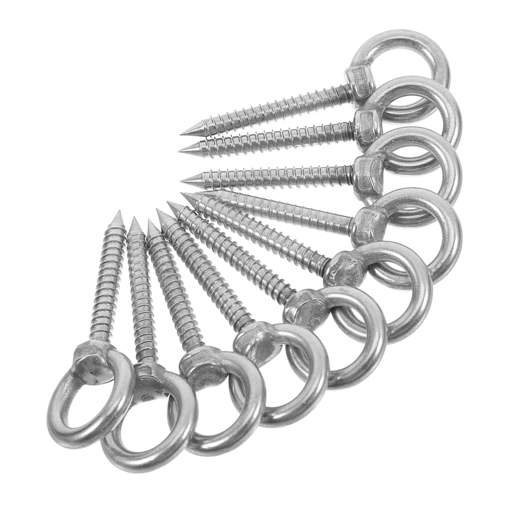 NAMOARLY 10pcs Stainless Steel Eye Screw Hooks Heavy Duty Ceiling Hooks for Hanging Round Ring for Drywall