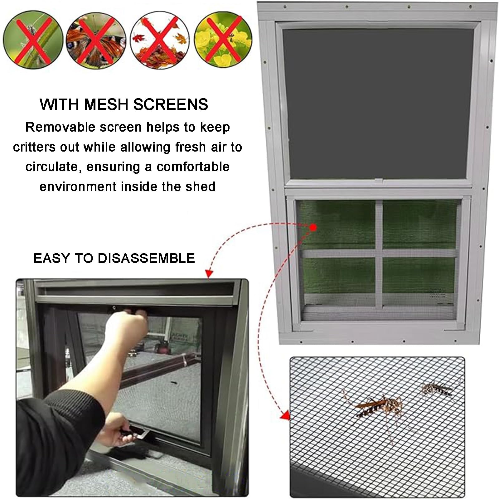Finestra Scorrevole Su E Giù Personalizzata, Ventilazione Verticale Finestre Per Capannoni Per Garage/pollaio/serra/casetta Da Gioco, Telaio In Alluminio Finestra Sostitutiva