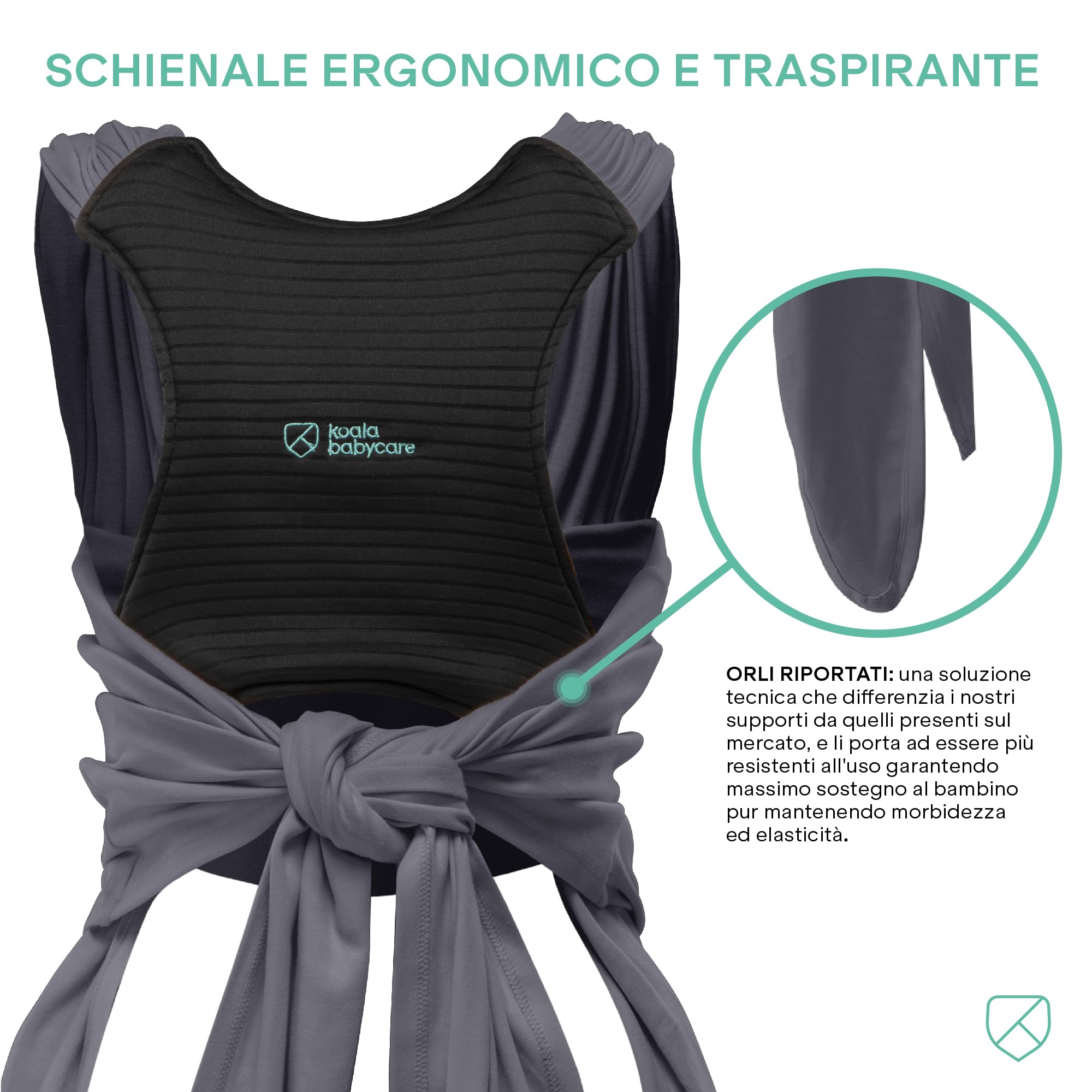 Koala Babycare Fascia neonato porta bebè - Cuddle Band 2.0 Ancora più Resistente – Fascia per neonati in cotone organico testata fino a 15 kg - Facilmente Regolabile e Unisex