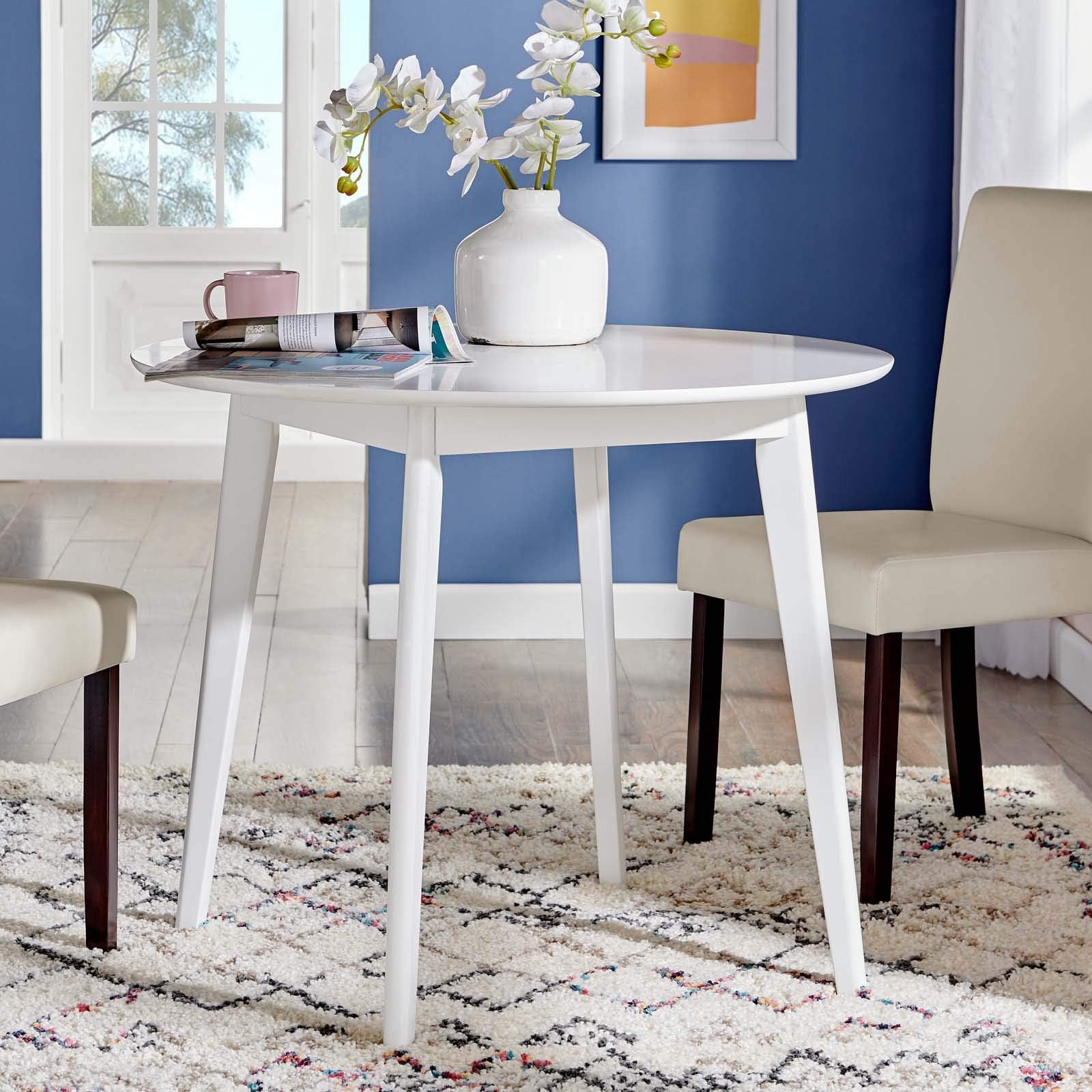 Modway Vision 35" Round Dining Table, White