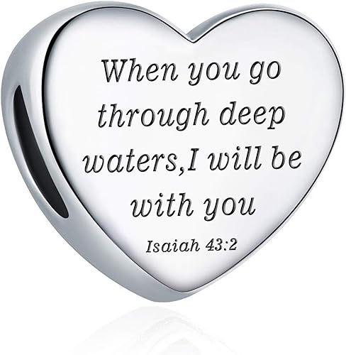 MUERDOU Dije de corazón, pulsera cristiana con versículo bíblico para oración, fe, religiosa, regalos para mujeres