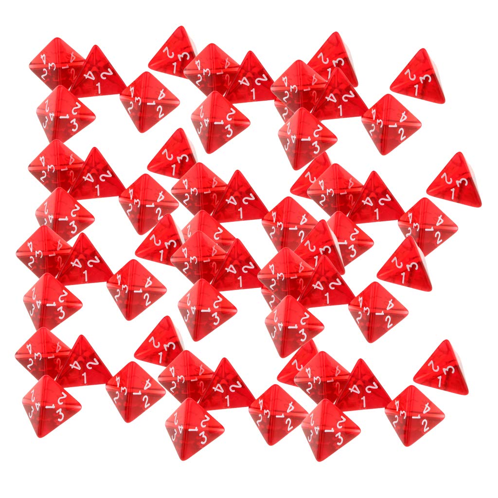 Hellery Pack of 150 Gem Multi-Sided s Polyhedral Set D4 D& Games , Red 60pcs, 2cm