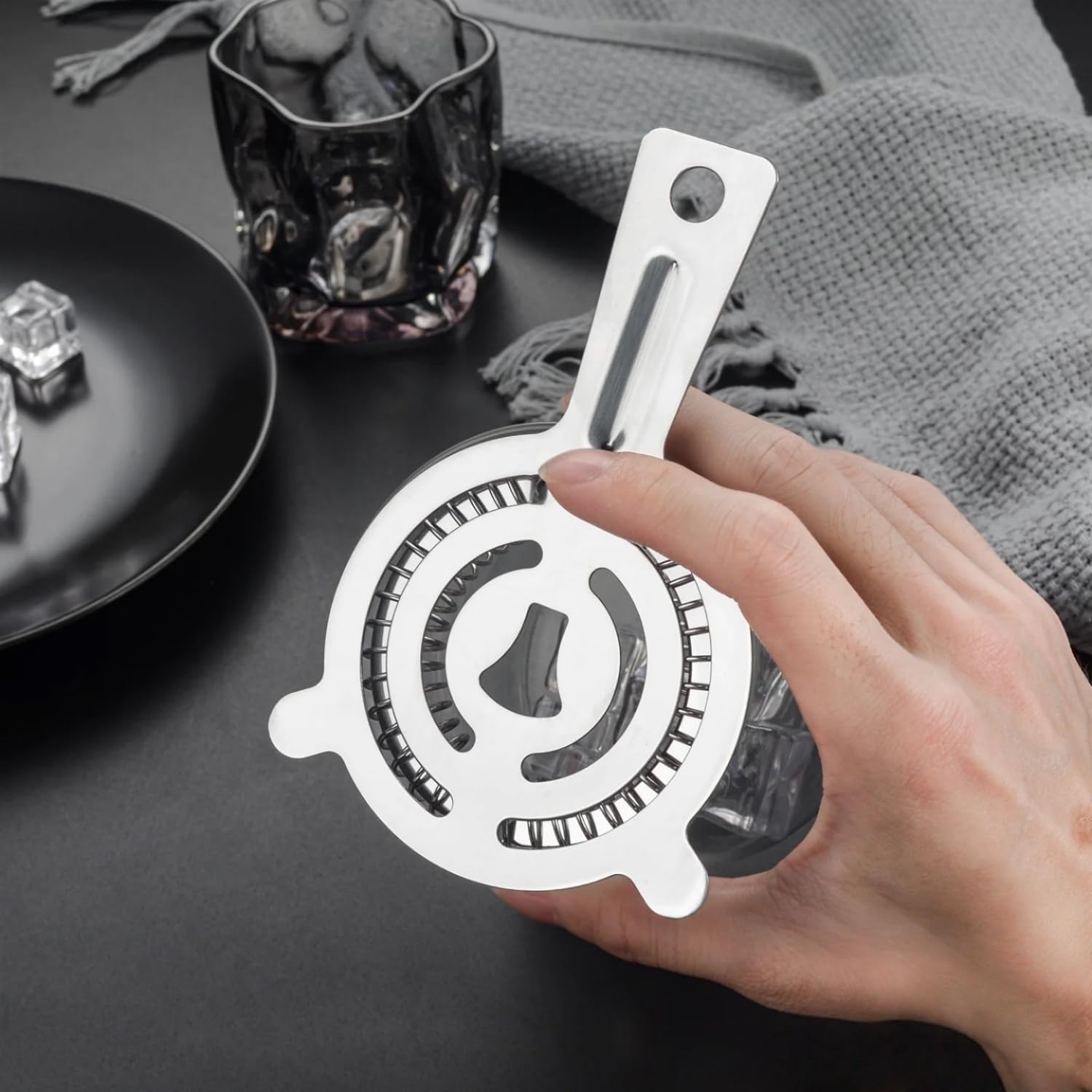 Herramientas de barra de colador de cóctel – 4 coladores de barra con resorte de alta densidad, accesorios de barman de acero inoxidable para filtrar bebidas de cóctel, herramientas profesionales de 2