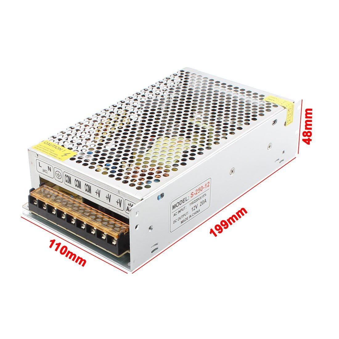 BW AC 110/220 V DC 12 V 20A 240 W interruptor de salida doble fuente de alimentación controlador para tira de luz LED