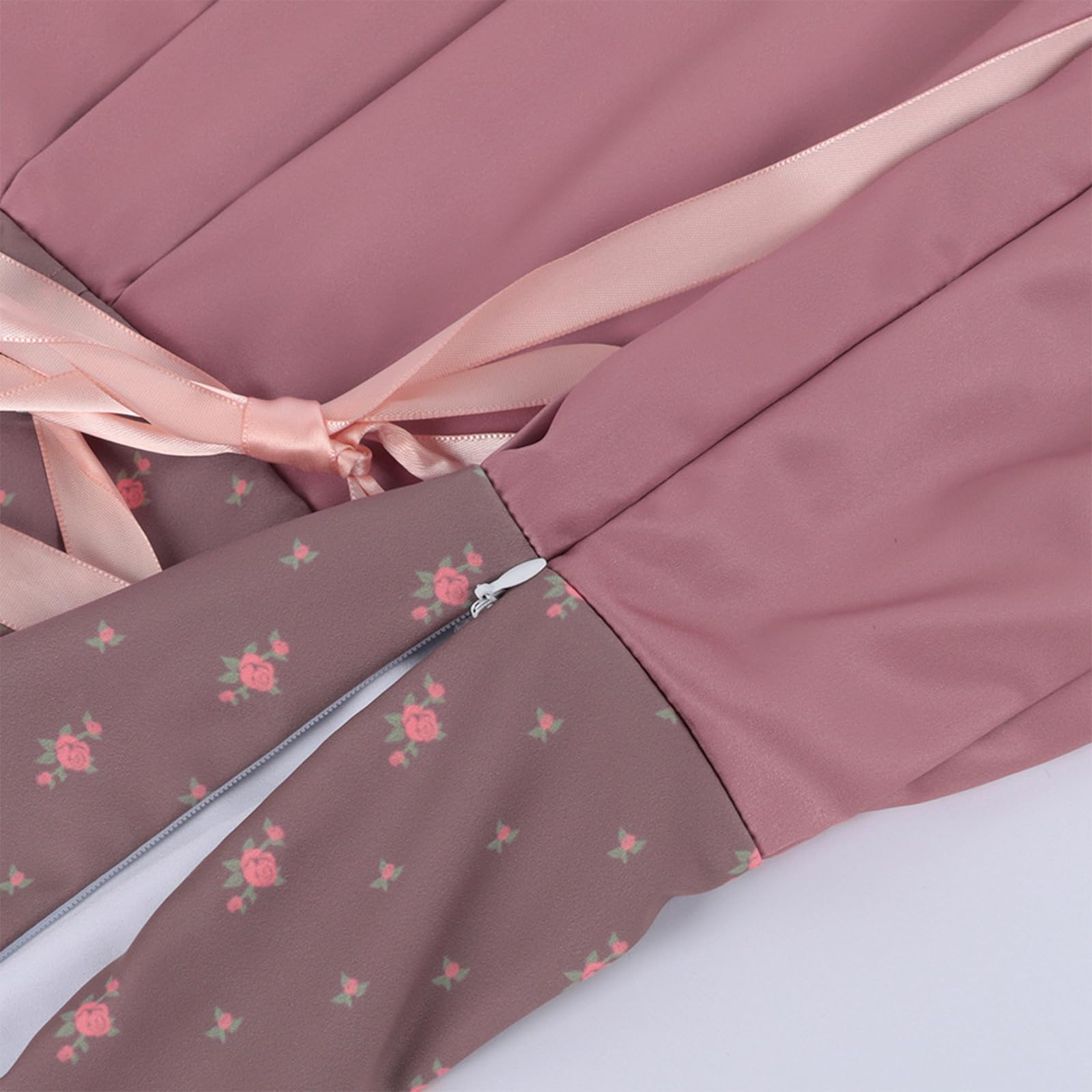 Dirndl Damen Midi Trachten Dirndl Kleid Trachtenkleid Spitzen Trachtenmode Trachtenrock Oktoberfest Damen Outfit Schnürung Blumenmuster Dirndlkleid Kleider Elegantes Trachtenkleider