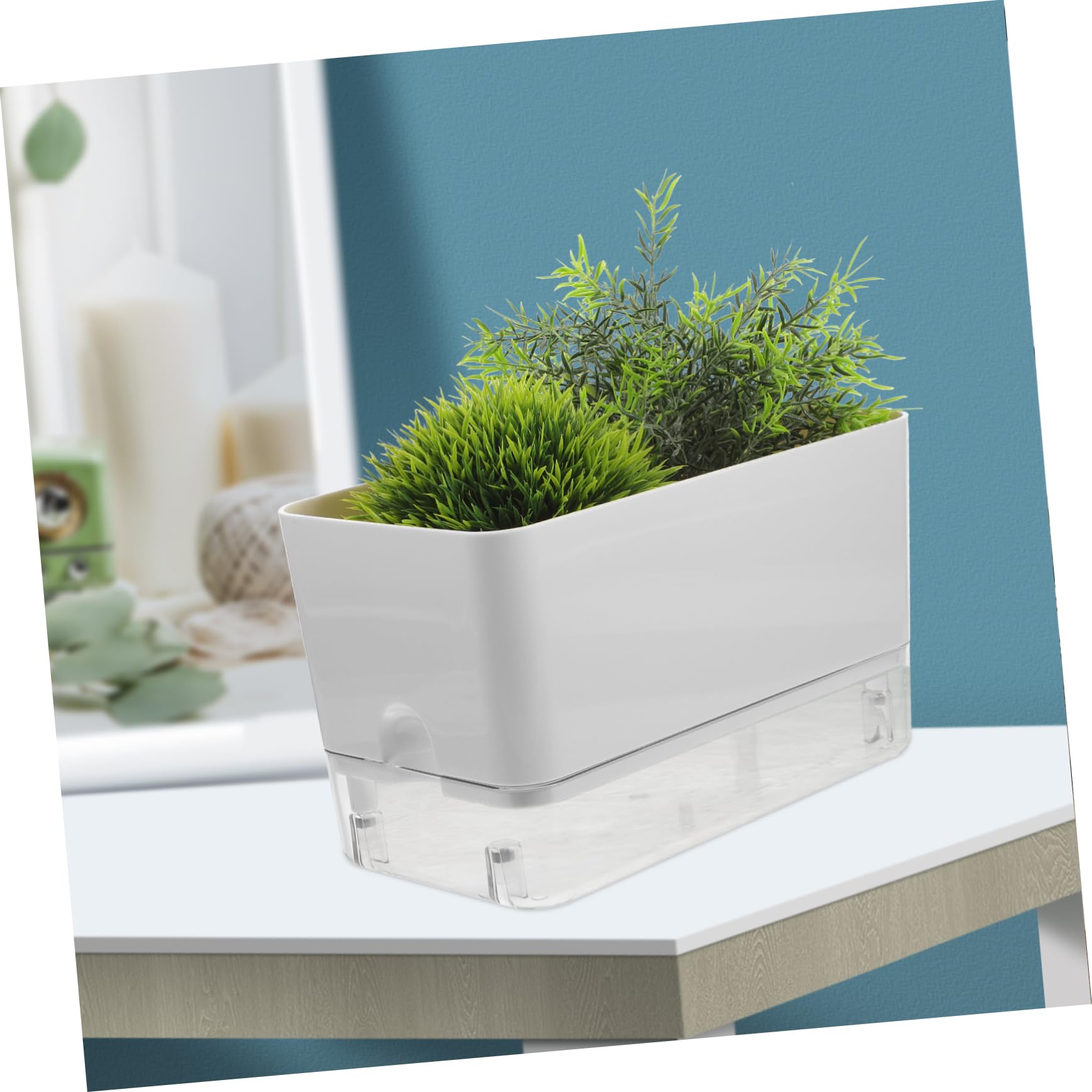 Milisten 2pièces Pot De Fleurs Auto-Irrigation Transparent à Double De Conteneurs pour Plantes Intérieur pour Maison Bureau Et Jardin