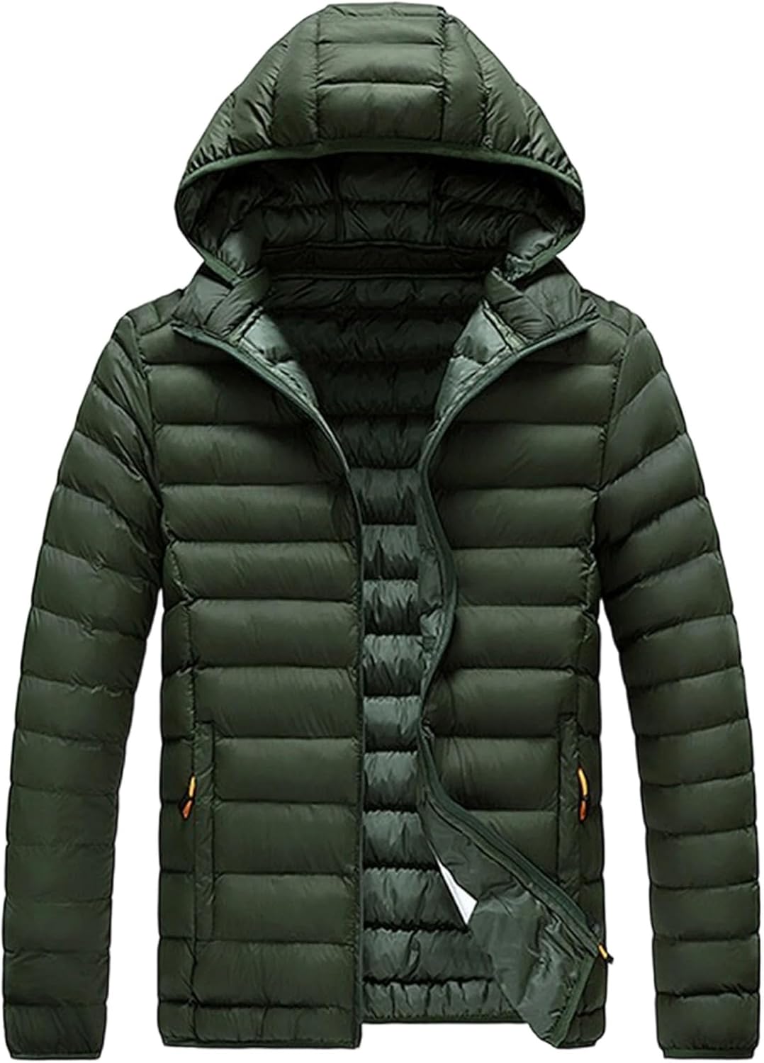 Maiyifu-GJ Men's Lightweight Puffer Jacket Quilted Thicken Hooded Winter Coat Windproof Warm Padded Coat Outerwear