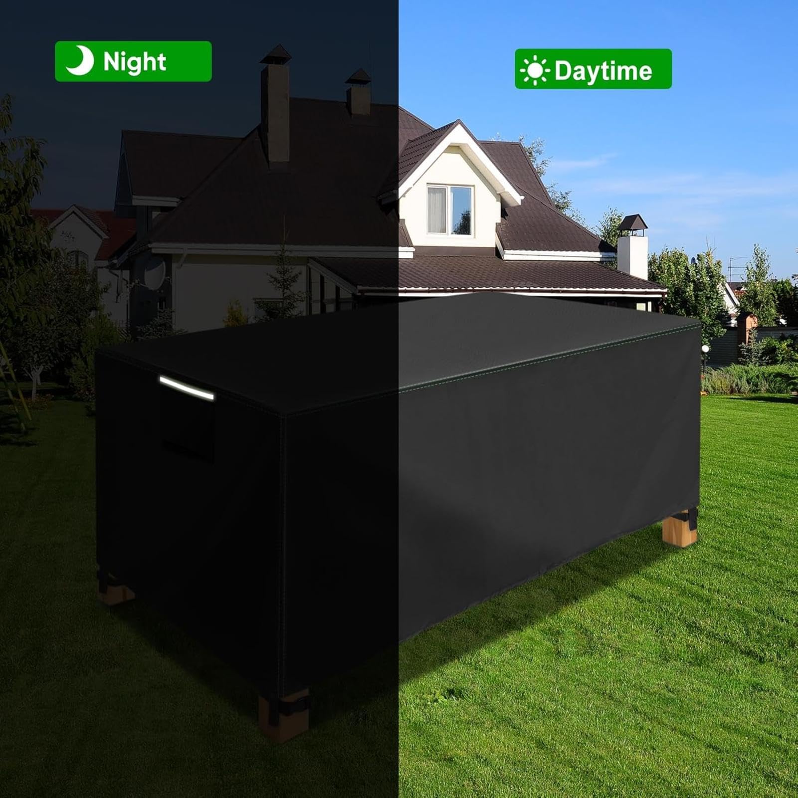 145 x 70 x 80 cm/LxPxA Alt., Copertura impermeabile per mobili da giardino, copertura per divano da giardino, impermeabile, anti-UV, resistente, per tavolo rettangolare e set di sedie