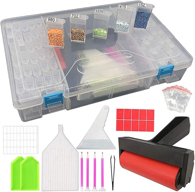 ARTDOT Diamond Painting Storage Boxes Diamond Bead Storage box Kit with Diamond Art Accessories and Roller