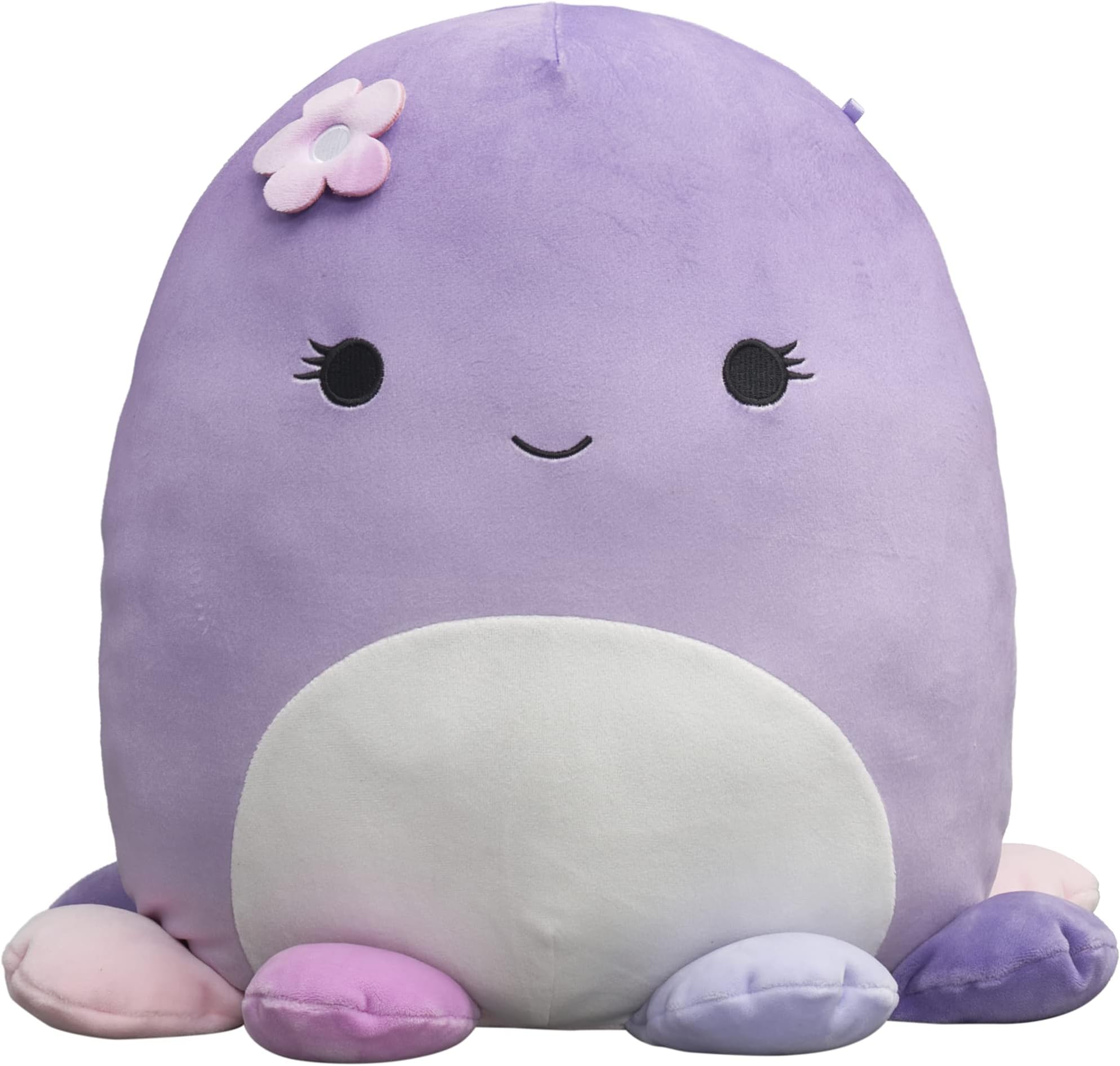 Original 14-Inch Beula Purple Octopus with Multicolored Tentacles - Large Ultrasoft Official Jazwares Plush