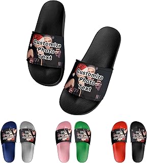RoPox Custom Slides - Personalized Slippers with Photo & Name, Shower Slippers & Casual Sandals