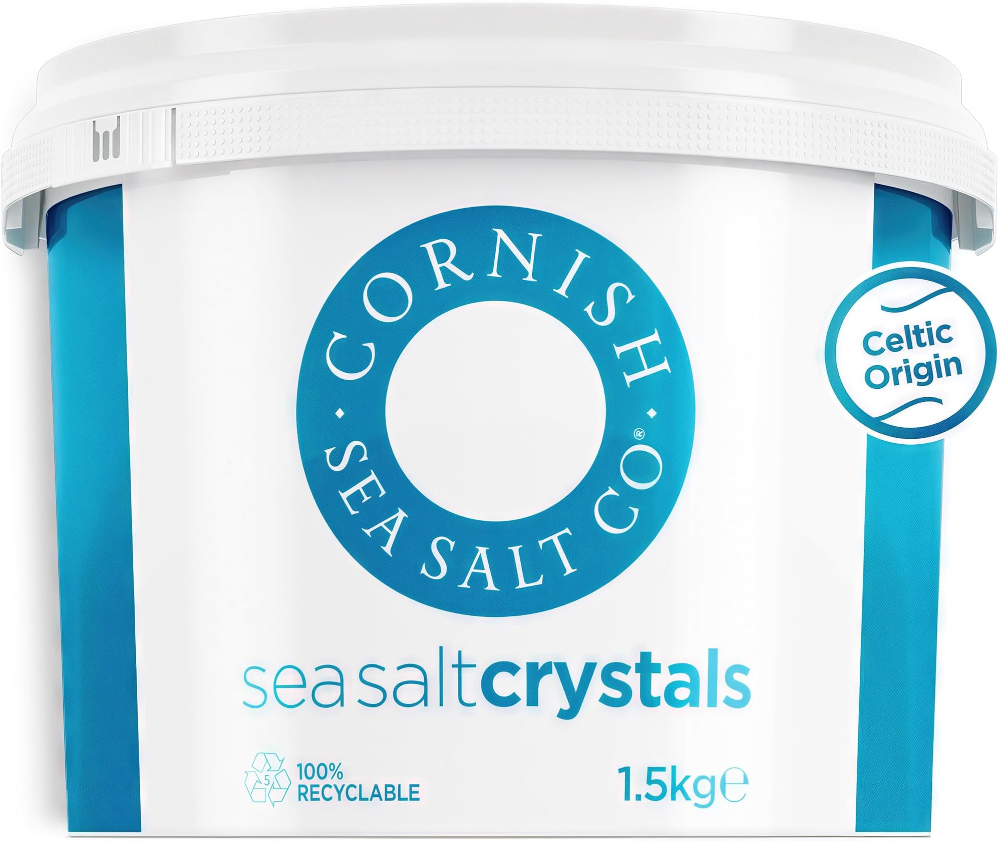 Cornish Sea Salt Celtic Sea Salt Original Crystals - 100% Natural Unrefined Mineral Rich, Coarse, Crunchy Cooking Salt for Seasoning and Baking, Contains Up to 82 Essential Minerals (1.5 kg)