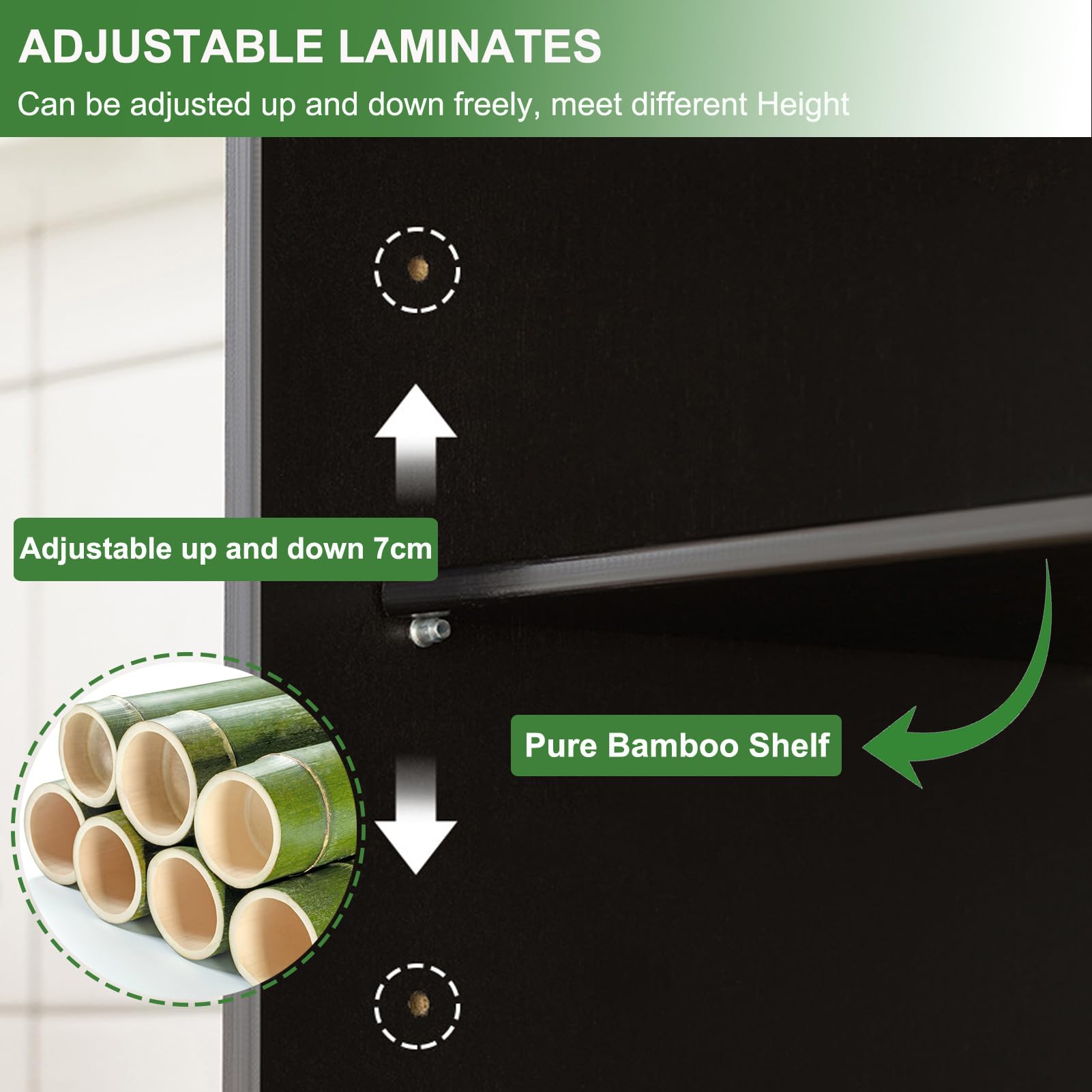 Armadio da cucina regolabile con ante open space per microonde, mobiletto da pavimento per soggiorno, 61 x 66 cm, design moderno multifunzione