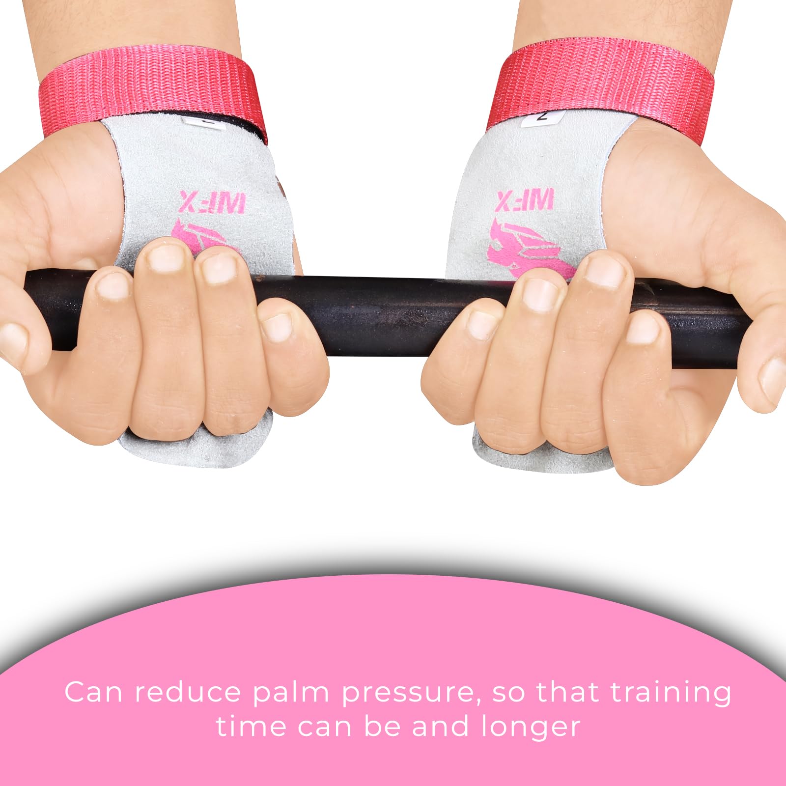 WFX Impugnature in pelle per palmo da ginnastica, polsiere, per allenamento, protezione per il palmo, cinghie da polso per ragazze, bambini, giovani, palestra, bar, sollevamento, yoga, allenamento