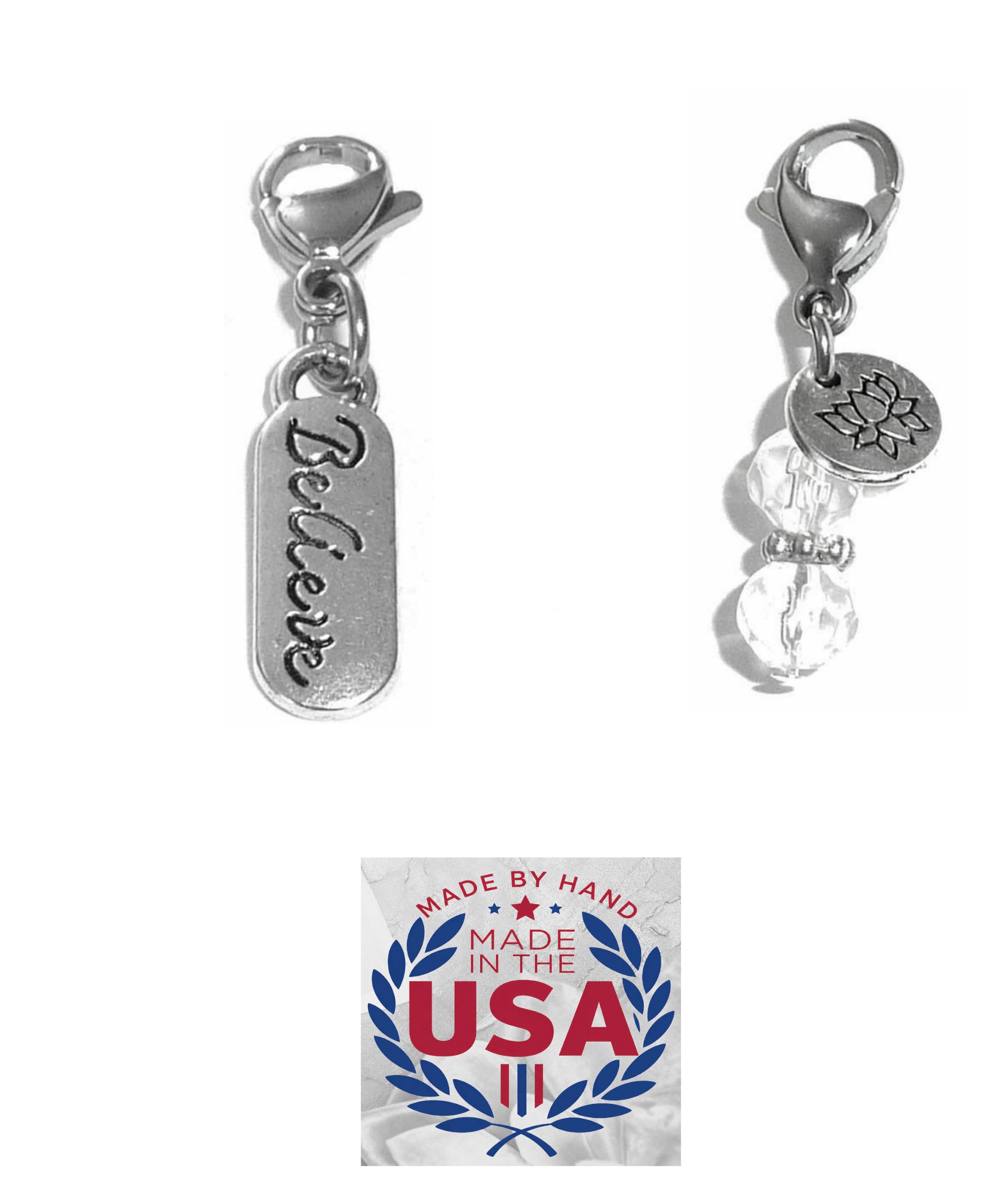 Hidden Hollow Beads Clip On Charm for Purse, Handbag, Keychain, Zipper Pull, Backpack, Jewelry Accessory, USA