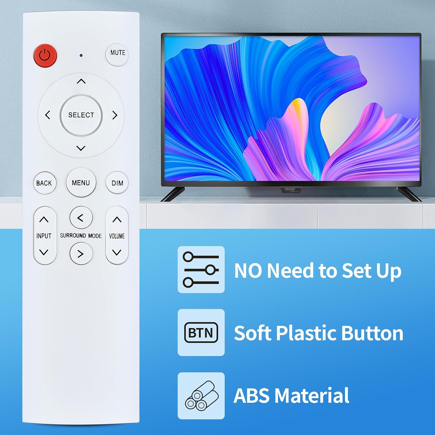 Replacement Remote Control for JBL 9.2-Channel 8K AV Receiver MA9100HP, for 5.2-Channel 4K Receiver MA310 MA510, White