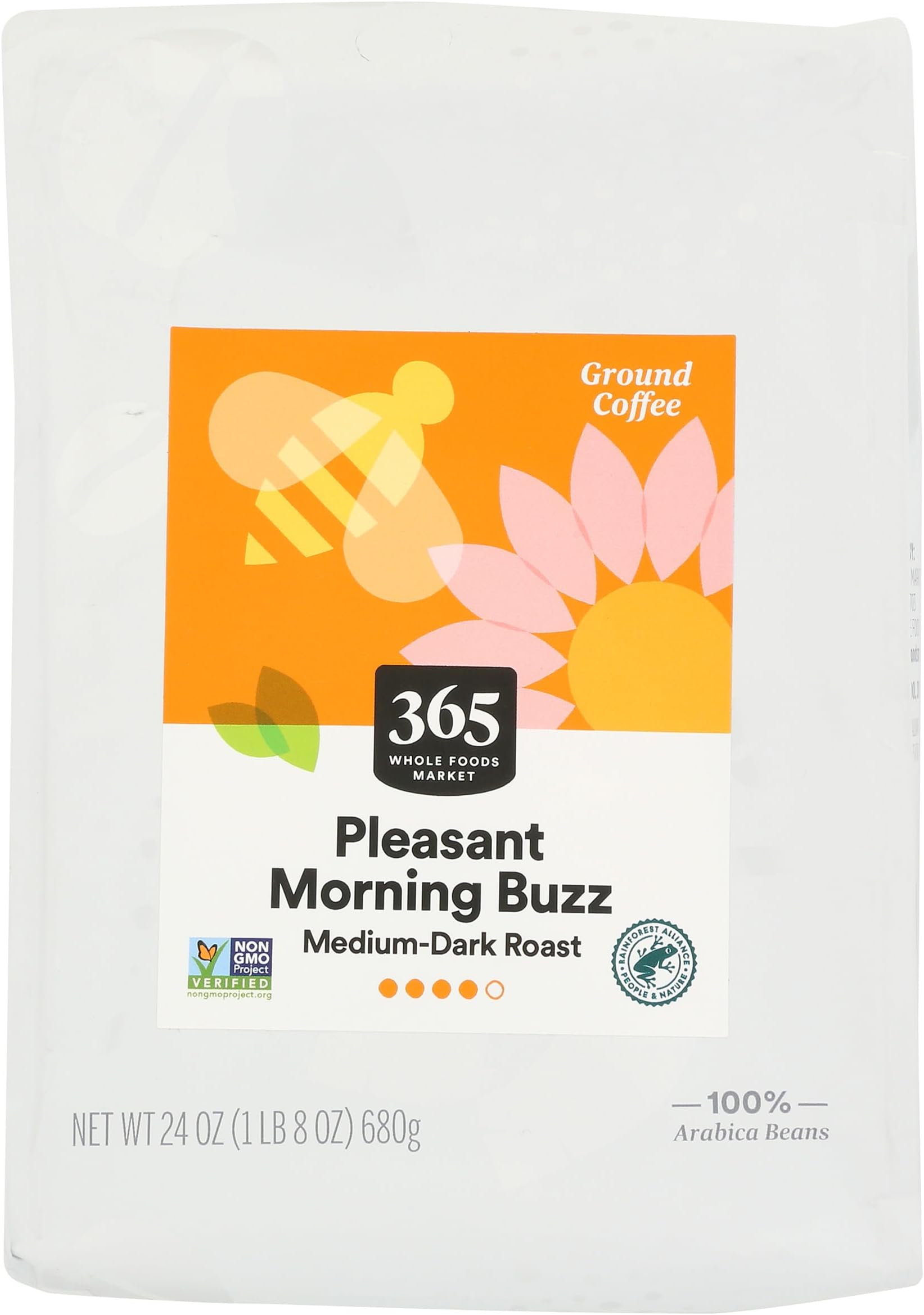 - 365 by Whole Foods Market, Pleasant Morning Buzz Ground Coffee, Medium-Dark Roast, 24 Ounce