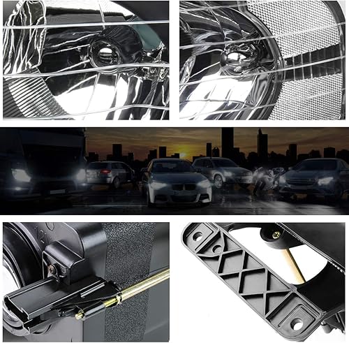 Miniatura 4 de PM PERFORMOTOR 2 faros delanteros de repuesto compatibles con Dodge Ram 02-05  Faros delanteros con carcasa negra esquina transparente