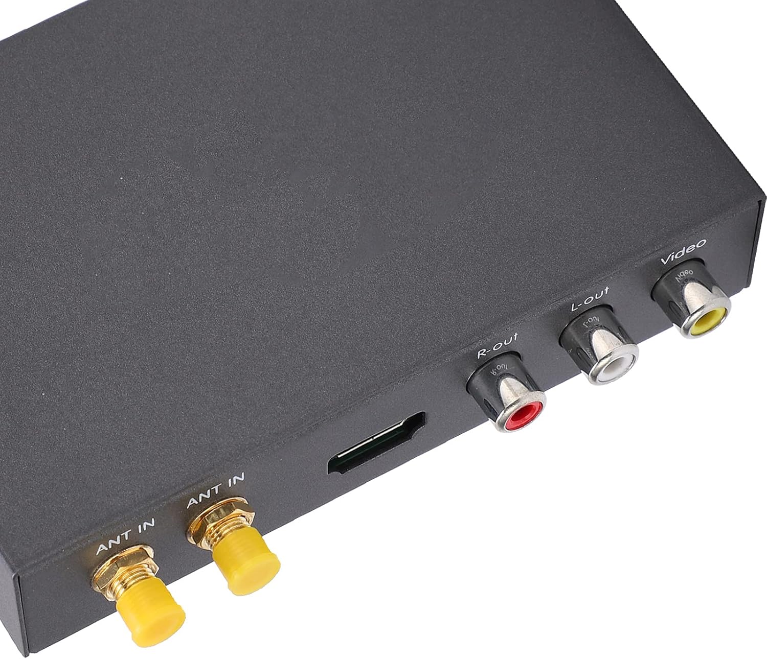 Close-up of Ymiko Digital Car TV Tuner ports