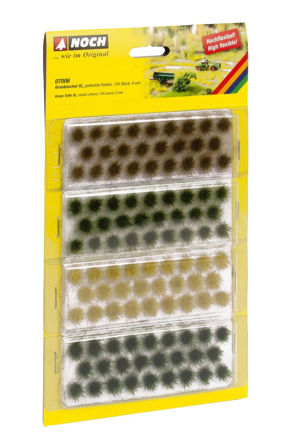 Noch 07006 Tufts of Grass Covered Colors 104 Piece 6 MM New