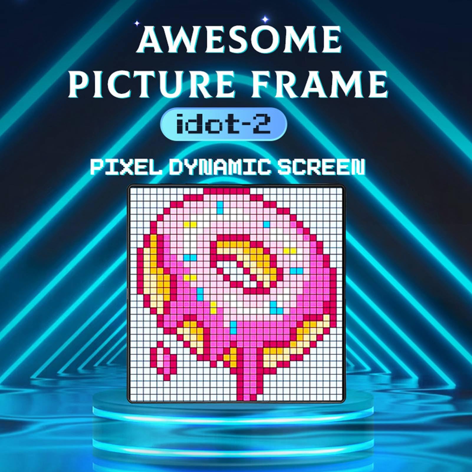 Pantalla de Visualización de Píxeles LED de 10, 6 Pulgadas Pantalla de Arte de Píxel Programable Animaciones Creativas Marcos de Píxeles Animación de Patrón de Texto Personalizado