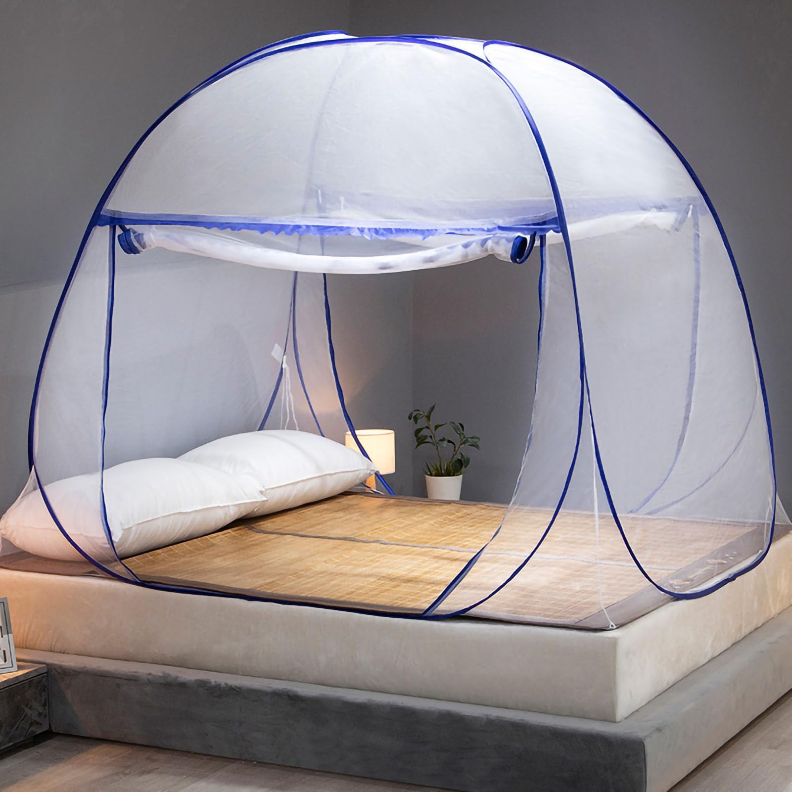 Aramox Zanzariera, Tenda a Rete Pieghevole in Poliestere Design Pop-up con Copertura Inferiore Completa Rete Traspirante Installazione Rapida per Bambini Studenti Viaggiare a Casa in Campeggio (#2)