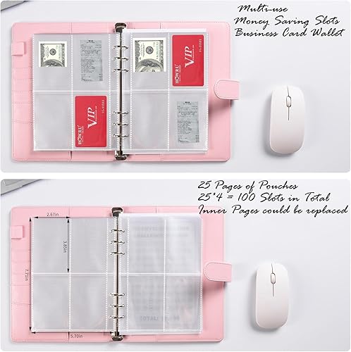 Miniatura 4 de Carpeta de presupuesto de 100 sobres para ahorro de desafío de presupuesto, libro para una manera fácil y divertida de ahorrar $5050 dólares.-PK