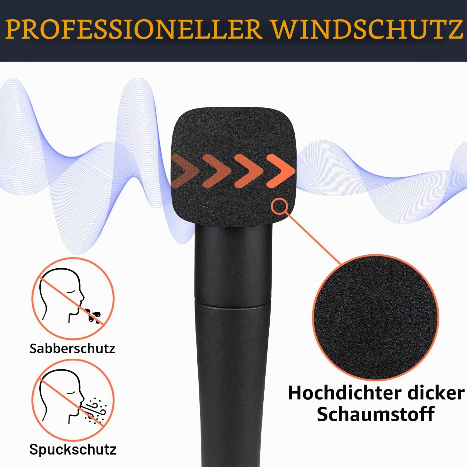 SOULWIT 6 Stück Poppfilter Poppfilter für Shure SM57 – Schwarz | für SM57 (SM57LC/SM57-LCE)/SM57 Pro Mikrofone
