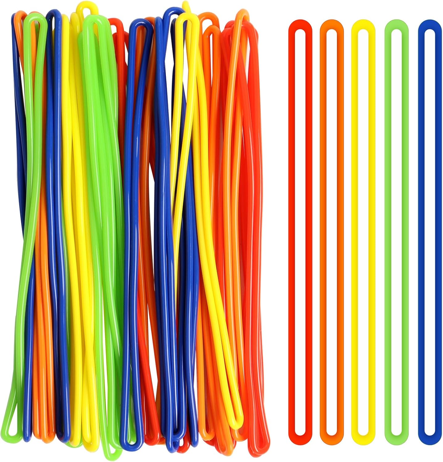 30 Pack Colourful Luggage Tags Bag Tag Loops,6 Inch Luggage Tag Strap for Luggage Tags,ID Cards(Red, Orange, Green, Yellow, Blue)